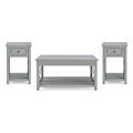 Alaterre Furniture Coventry 36" Coffee Table and Two End Tables with Drawer, Color: Gray ANCT0111440